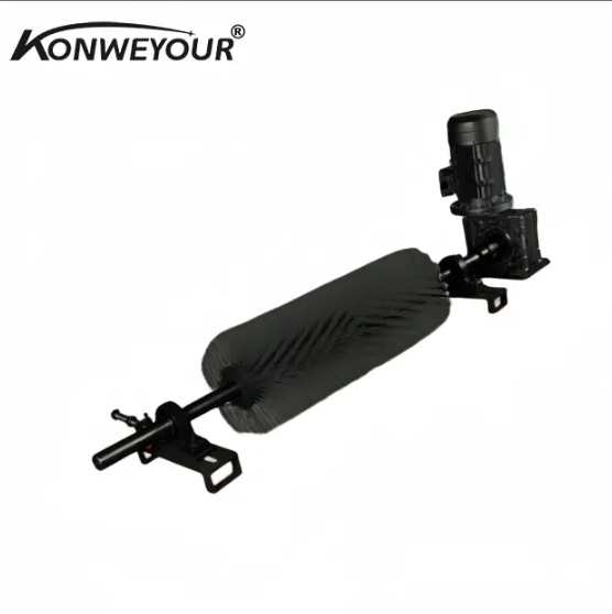 Motorized brush conveyor belt cleaner-fil